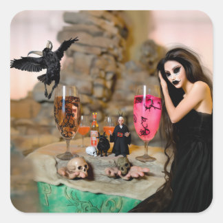Schattenarbeit okkultisiert Dunkelhexe Erholung Ku Quadratischer Aufkleber