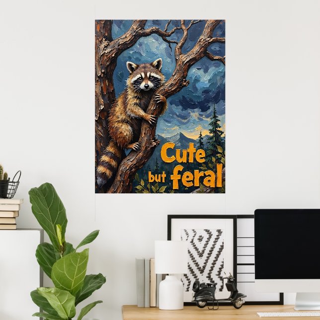 Schattenaufstieg: Raccoon im Twilight Tree Poster (Heimbüro)