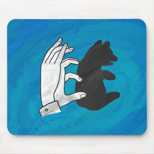 Schattenbärchen auf Blau Mousepad (Vorne)