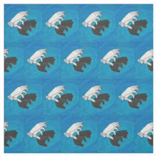 Schattenbärenjunges auf Blau Stoff