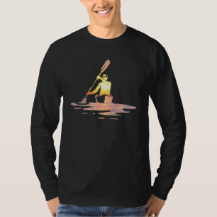 Schattenbild Paddelboot Mann Kayakfahren Bootsfahr T-Shirt