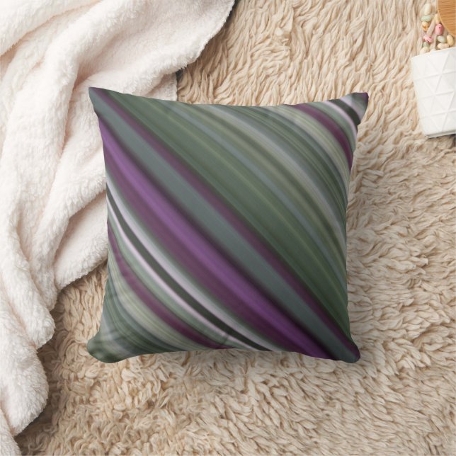SchattenBlume Lila, grüner Streifen und Kariert Kissen (Decke)