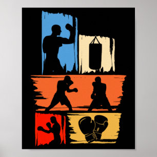 Schattenboxen Boxhandschuhe Kickboxen G Boxer F Poster
