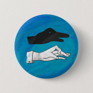 Schattenente auf Blau Button