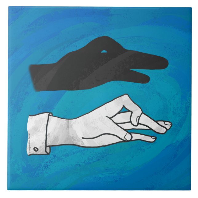 Schattenente auf Blau Fliese (Vorderseite)