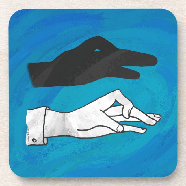 Schattenente auf Blau Getränkeuntersetzer (Vorderseite)
