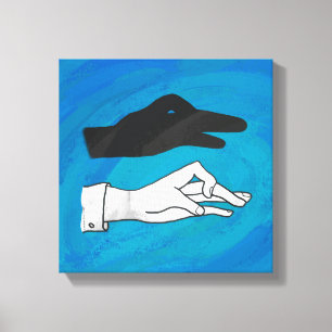 Schattenente auf Blau Leinwanddruck
