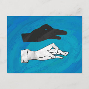 Schattenente auf Blau Postkarte