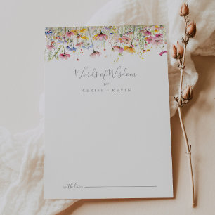 Schattenfarbige Wildblume Hochzeiten von Weisheits Hinweiskarte