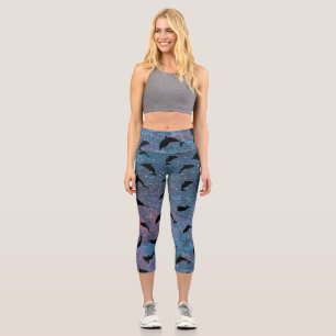 Schattenhai-Wal in Gradientengalaxie Capri Leggings