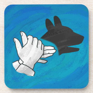 Schattenhund auf blau getränkeuntersetzer