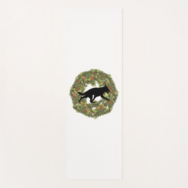 Schattenhund Silhouette Yogamatte (Vorderseite)