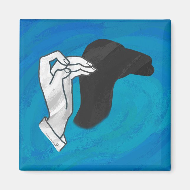 Schattenkamel auf Blau Magnet (Vorne)