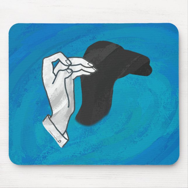 Schattenkamel auf Blau Mousepad (Vorne)