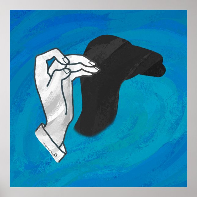Schattenkamel auf Blau Poster (Vorne)