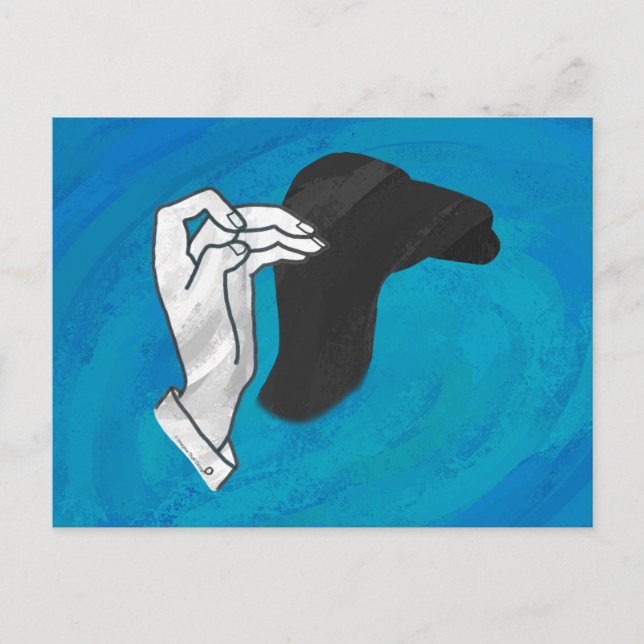 Schattenkamel auf Blau Postkarte (Vorderseite)