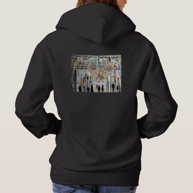 Schattenmenschen Abstrakte Kunst Hoodie (Rückseite)