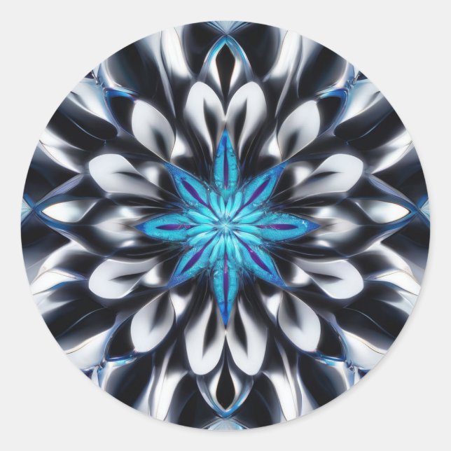 SchattenPetals floral Abstrakt Runder Aufkleber (Vorderseite)