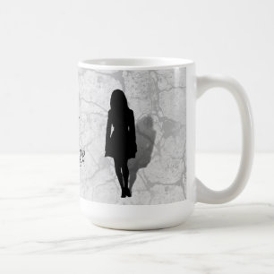 Schattenriss einer Frau Kaffeetasse