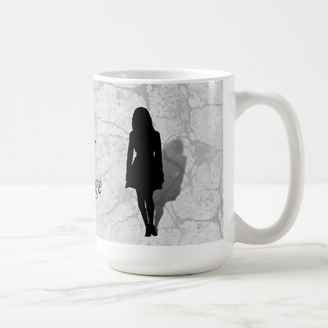 Schattenriss einer Frau Kaffeetasse (Rechts)