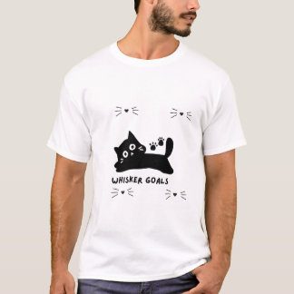 Schattenriss Katze mit Schnurrhaaren T-Shirt