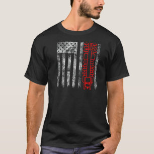 Schattenriss-Sicherung-Ausschnitt Amerikanische Fl T-Shirt