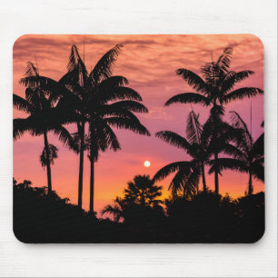Schattenrisse von Palmen, Hawaii Mousepad