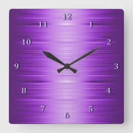 Schattenspendende Lila Violett-Lavendel-Quadrat-Uh Quadratische Wanduhr