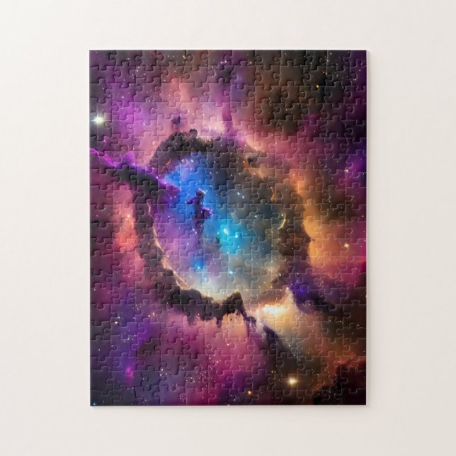 Schattenspendenfigur in der Nebel-Wolkenlandschaft Puzzle (Vertikal)