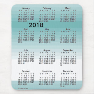 Schattiert Großdruck-Türkis 2018 Kalender durch Mousepad