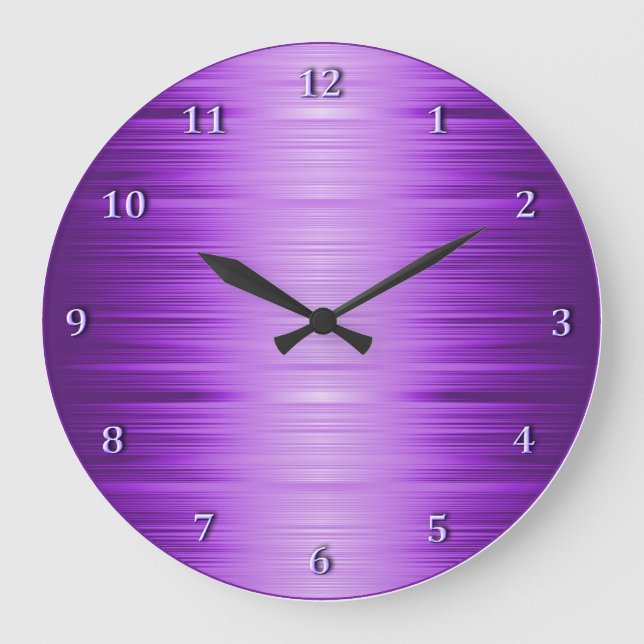 Schattierte lila violette Lavendel-Wand-Uhr Große Wanduhr (Vorderseite)