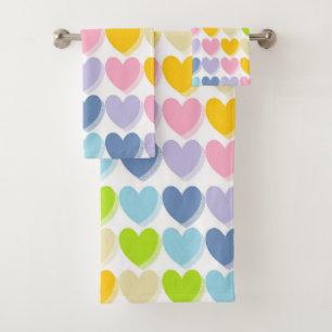 Schattierte Pastel-Regenbogenhörer Badhandtuch Set