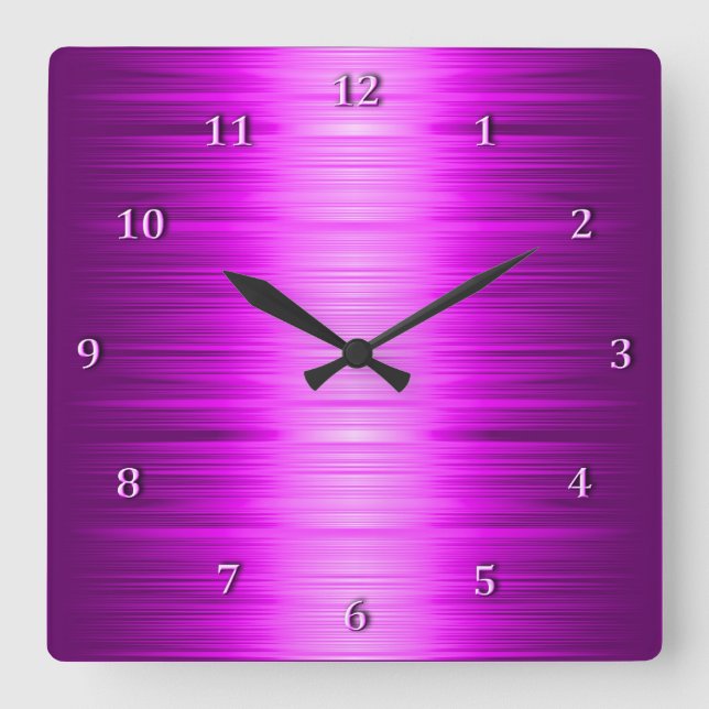 Schattierte rote HimbeerAmethyst quadratische Wanduhr (Vorderseite)