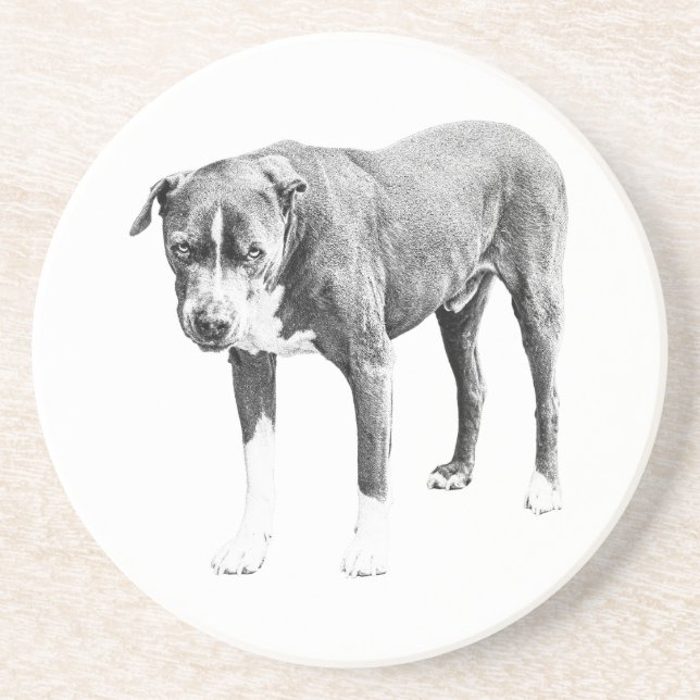 Schattierter Pit Bull-Untersetzer Getränkeuntersetzer (Vorne)