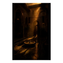 Schattiertes Riad-Brunnenplakat