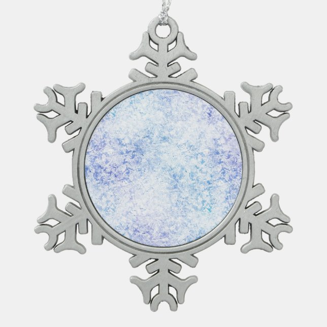 Schattierungen aus blauem Frostzinnwerk Schneeflocken Zinn-Ornament (Vorderseite)