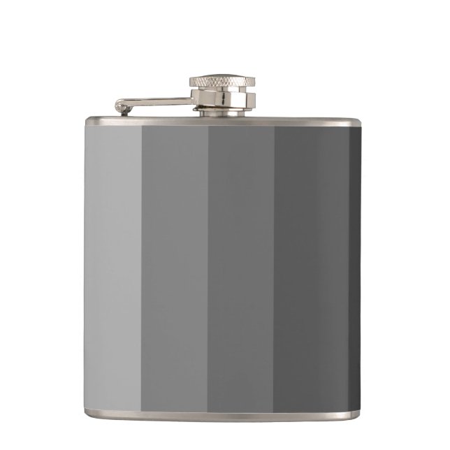 Schattierungen aus grauem Vinyl-Wrapped Flask Flachmann (Vorderseite)