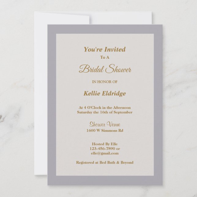 Schattierungen der Gerahmten Brautdusche Einladung (Vorderseite)