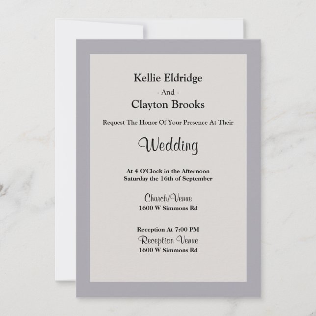 Schattierungen der Gerahmten Hochzeitsfeier Einladung (Vorderseite)