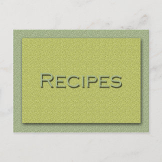 Schattierungen der grünen Rezept-Karte Postkarte