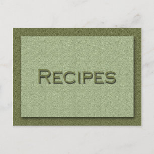 Schattierungen der grünen Rezept-Karte Postkarte