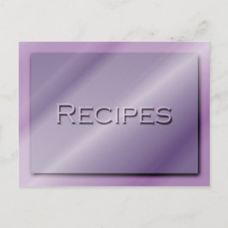 Schattierungen der Lila Rezept-Karte Postkarte