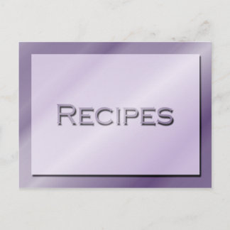 Schattierungen der Lila Rezept-Karte Postkarte