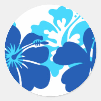 Schattierungen des blauen Hibiskus Runder Aufkleber