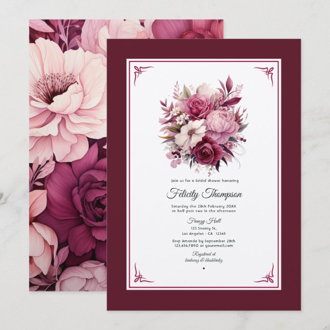 Schattierungen des Brautparty Einladung (Vorne/Hinten)