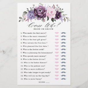 Schattierungen des Lila Blooms Brautparty Game