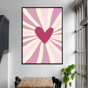 Schattierungen des rosa Groovy Heart Poster