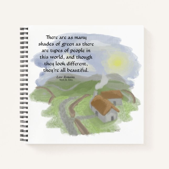 Schattierungen für grünes Notebook Notizbuch (Vorderseite)