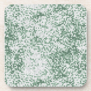 Schattierungen grüner Mikroquadrate Untersetzer