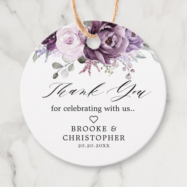 Schattierungen Lila blutiger blutiger Hochzeiten Geschenkanhänger (Vorderseite)